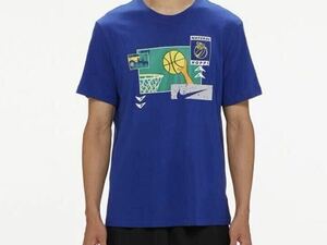 ナイキ Tシャツ FSnike バスケ ウェア トップス サイズXL 半袖 夏 プリント シャツ ブルー サマー NIKE 正規品