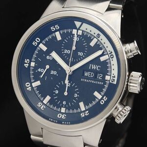 1円 稼働 アイダブリューシー IWC シャフハウゼン AT/自動巻き アクアタイマー デイデイト 文字盤ブラック メンズ腕時計 TKD 0041030 4RKT