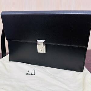 Dunhill クラッチバッグ 美品 ブラウン こげ茶 1円出品 保証書 鍵付き スレ感小 28㎝×18㎝ ダンヒル 紳士 プレゼント 結婚式 冠婚葬祭 