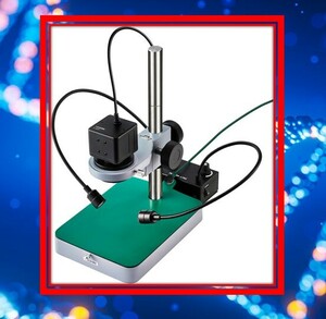 電子顕微鏡 USB出力 マイクロスコープ倍率19/49/93/120倍 フレキシブルアーム照明 標準ベース 簡易計測機能付500万画素の高画質USBカメラ