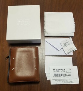 【１円スタート】美品 MAISON MARGIELA メゾン マルジェラ 折り財布 三つ折り財布 ブラウン ブラック イタリア製