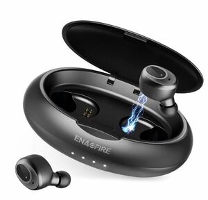 【Bluetooth 5.0強化版】ワイヤレス イヤホン 超軽量4g 簡単自動同期 自動ペアリング 左右両耳対応 EnacFire 充電収納ケース付 