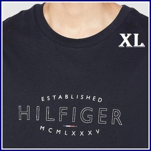 HILFIGER CURVE LOGO TEE ネイビー　XLサイズ TOMMY HILFIGER #ngTOMMY