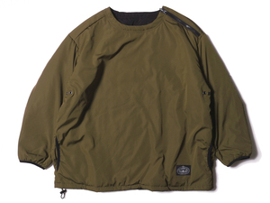 ☆sale/新品/正規品/特価 POLER REVERSIBLE NYLON CREW NECK | Size：S | Color：Olive/Black | ポーラー / ナイロンクルーネック