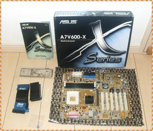 起動確認済◆ASUS A7V600-X-UAYKZ SocketA/462対応マザーボード SATA USB搭載 VIA KT600/VT8237 AGP8X