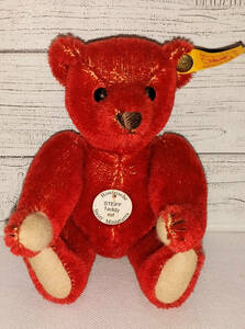シュタイフ社の Teddy Bear EAN 029226 Red Teddy Bear - 16 cm. 1993 - Steiff Red Bear EAN 029226