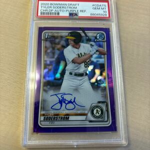 BOWMAN　PSA10 2020 BOWMAN DRAFT 1st AUTO Purple /250 TYLER SODERSTROM A