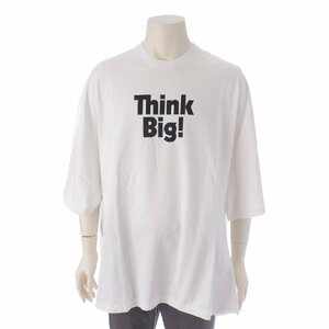 【バレンシアガ】Balenciaga　メンズ Think Big プリント オーバーサイズ コットン Tシャツ カットソー ホワイト XS 【中古】199635