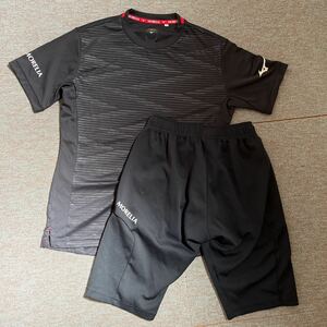 【完売品】ミズノ/モレリア ウェア/上下セット/サッカー/フットサル/MIZUNO/メンズSサイズ/シンプルデザイン/ハーフパンツ 半袖Tシャツ