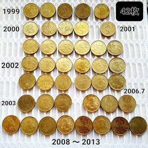 外国 イタリア/ドイツ/フランス/フィンランド/スペイン/ベルギー (1999-2013) 10ユーロセント 黄銅貨 (42枚)