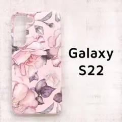 Galaxy S22 ピンク 花 ソフトケース カバー