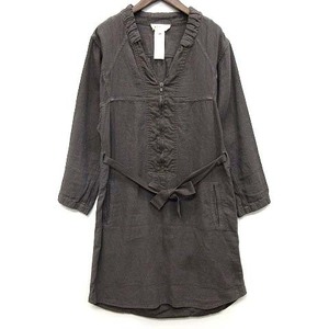 イザベルマラン エトワール ISABEL MARANT ETOILE リネン レーヨン ハーフジップ ベルテッド ワンピース モカグレー 1