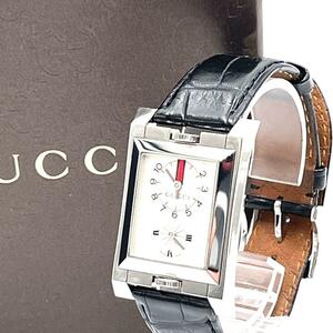 【美品】希少 入手困難 GUCCI グッチ 111 DUAL シェリー デュアル文字盤 クオーツ QRZ レザー OOP HFT　メンズ　レディース　ユニセックス