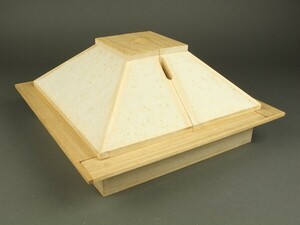 【宇】1946 木彫 助炭 紙箱 茶道具