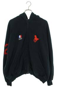 バレンシアガ BALENCIAGA 22AW 720425 TNVD4 Polo Zip-up Hoodie サイズ:1 ポロジップアップパーカー 中古 SB01