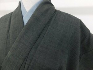 〔楽布〕P22597　ざっくりした真綿紬袷　男物　ｋ