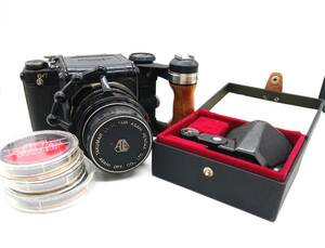 ■ASAHI PENTAX ペンタックス 6×7 67 中判カメラ バケペン レンズセット TAKUMAR 2.4 105mm 木製グリップ レンズフィルター付き