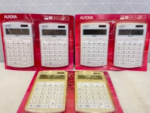 B965 AURORA オーロラジャパン 6個セット 12桁表示 中型卓上電卓 税計算機能付き ホワイト DT206TX