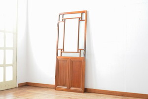 R-059212　アンティーク建具　昭和初期　大正ロマンの雰囲気香るガラス扉1枚(ドア、木製ドア、建具)(R-059212)