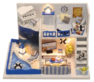 ドールハウスの家具diyミニチュア3D木製miniaturasドールハウスのおもちゃ子供の誕生日プレゼントカサ子猫日記 １５