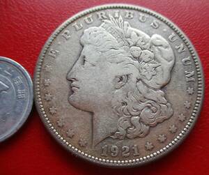 USA★＄１銀貨★Morgan★1921年-S★.900銀★xf=極美品★ASW= 24g