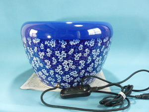 電気ハロゲンヒーターの陶器の丸火鉢、日本製、KKマルミ、直径４４ｃｍ、美品