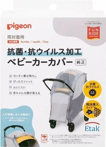 大特価【開封済み・未使用品】ピジョン 抗菌・抗ウイルス加工 ベビーカーカバー 両対面用 透明