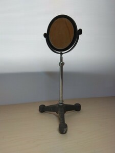 当時物　レトロ　凸面鏡　鏡　スタンドミラー　ヴィンテージ　インテリア　飾り物　置物　古道具　オブジェ　ミラー　R