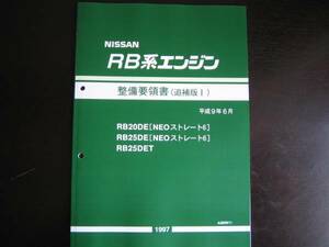 .最安値★RB-NEO6 C35ローレル エンジン整備要領書 RB25DET整備書 1997年6月（平成9年）