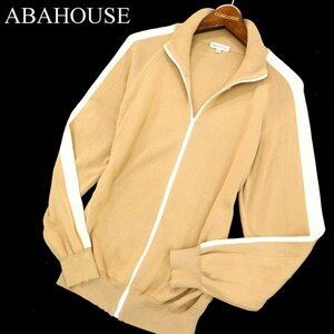 ABAHOUSE アバハウス 秋冬 ライン★ コットン ニット ブルゾン トラック ジャケット Sz.44　メンズ　A2T09849_9#L