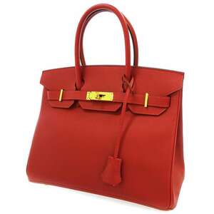 エルメス バーキン30 ルージュカザック/ゴールド金具 ヴォーエプソン C刻印 HERMES Birkin ハンドバッグ