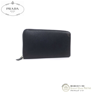 プラダ （PRADA） サフィアーノ トライアングルロゴ オーガナイザー ラウンドファスナー 長財布 2ML188 NERO（中古）