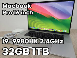 【良品】Apple MacBook Pro 16(2019, A2141) Core i9-9980HK / 2.4GHz / RAM 32GB / SSD 1TB / シルバー / 充放電回数 : 111 [MC025]