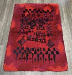 モロッコ絨毯ふわふわファインウールヴィンテージ ラグ109cmx165cm