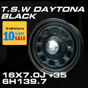 デイトナ 16インチ ホイールセット 4本 TSW DAYTONA ブラック 16X7J+35 6穴139.7 （200系ハイエース 100系ハイエース後期バン）