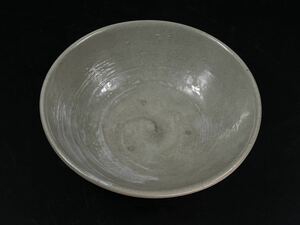 【福蔵】李朝 平茶碗 刷毛目 茶道具 径13.3cm