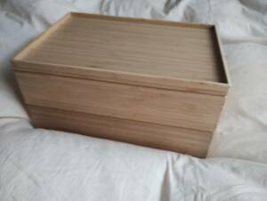 無印良品Muji/重なる竹材/長方形ボックス(小)2個とフタの3点セット◆バンブー/重箱/竹製品/自然素材/軽量