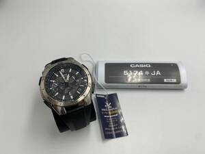 ♪A79372:CASIO 腕時計 5174 WVQ-M410 WAVE CEPTOR ソーラー電波時計 説明書付き 稼働 腕時計 カシオ