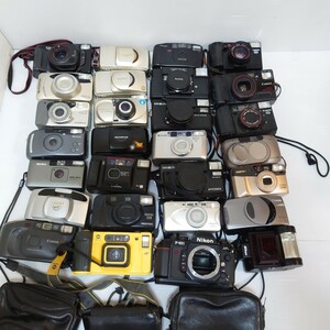 V1）１円〜　ジャンクカメラまとめ売り　大量セット　光学 OLYMPUS Canon PENTAX MINOLTA Konica コンパクトカメラ フィルムカメラ