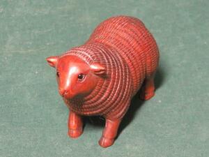 根付　未　在銘　干支　羊　ヒツジ　彫刻　置物　NETUKE　古美術　時代物　日本　骨董