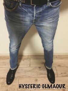 正規 HYSTERIC GLAMOUR SP skinny fit jeans ヒステリックグラマー インディゴウォッシュ 定番ストレッチスキニーデニム size31x32★