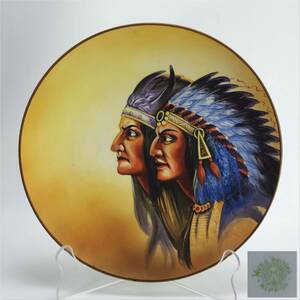 美品　オールドニッポン インディアン　モールド　絵皿　飾り皿　1910年