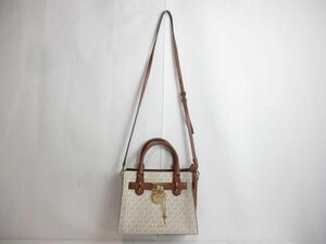 美品 マイケルコース MICHAEL KORS 2Wayバッグ ショルダーバッグ ハンドバッグ MKシグネチャー 総柄 35F1GHMS2B ホワ