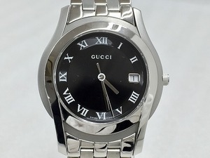 グッチ GUCCI Gクラス デイト クォーツ アナログ 腕時計 シルバー/ブラック 5500M