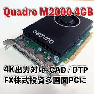 GW発送対応 動作確認済 Quadro M2000 4GB PCI-E DisplatPort x4画面出力 FX/株式 DTP イラスト等に 4K対応