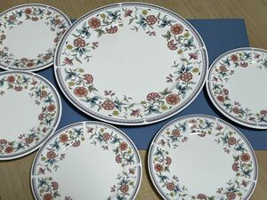 Cest Blanc TABLEWERE ボーンチャイナ 花柄 大皿1枚、小皿5枚セット　日本製　送料込