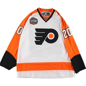 古着 リーボック NHL PHILADELPHIA FLYERS フィラデルフィアフライヤーズ Vネック ゲームシャツ ホッケーシャツ メンズXXL /eaa346154