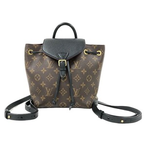 ルイ・ヴィトン LOUIS VUITTON モンスリNM BB M45516 ブラウン×ブラック モノグラム リュック・デイパック レディース 中古