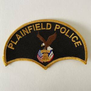 PLAINFIELD POLICE ワッペン ◆ アメリカ プレインフィールド ポリス パッチ 警察 US 鷲 イーグル 刺繍 グッズ 雑貨 装備 徽章 エンブレム