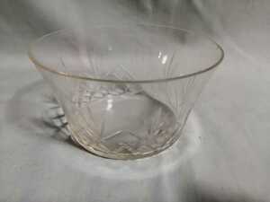 クリスタルカット　ガラス鉢　1930年代　イギリス　ガラス　食器　鉢　ボウル　G115L1